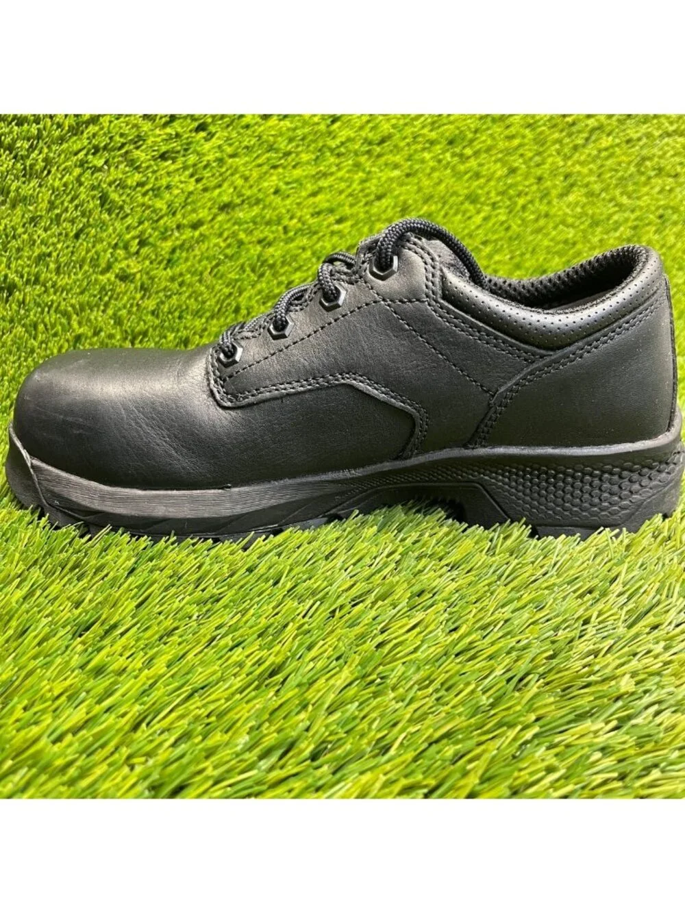 Timberland Pro Titan EV Mens Size 8.5 Triple Black Composite Toe Oxford Shoes